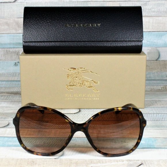 BURBERRY DARK HAVANA BROWN 58MM SUNGLASSES - Picture 2 of 3